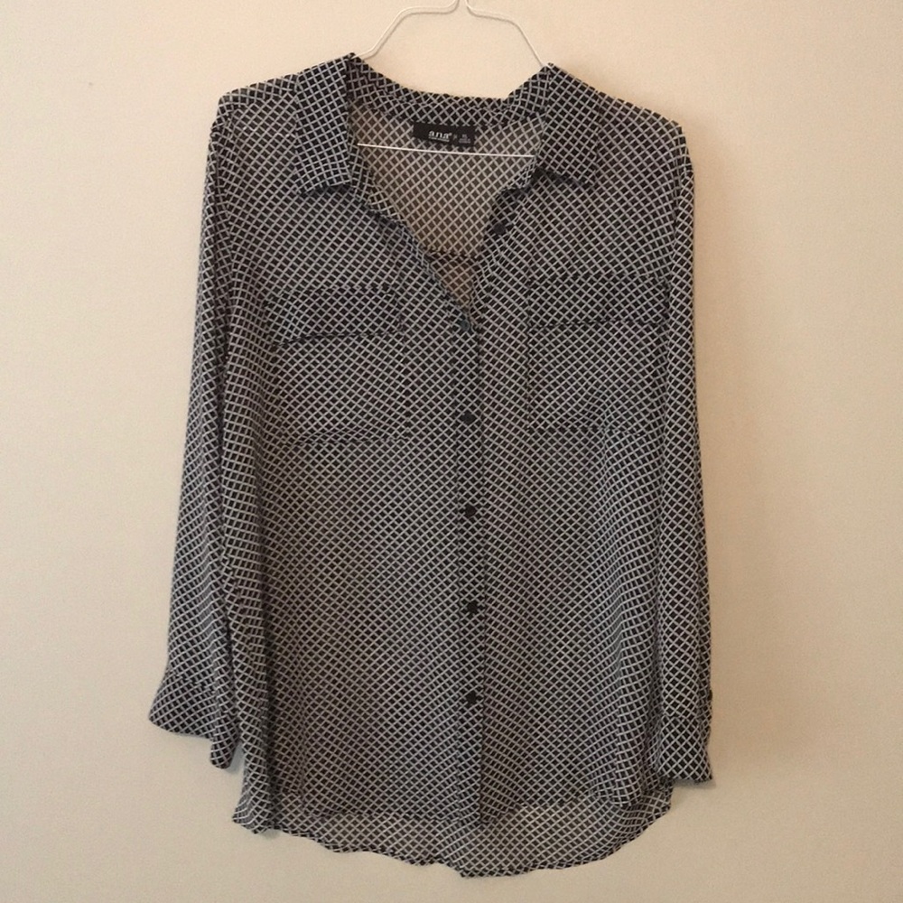 a.n.a. black and white blouse